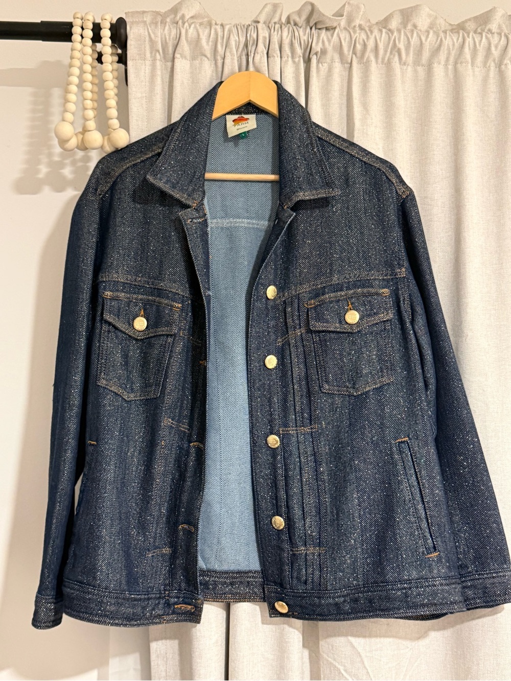 FARM Rio Dark Blue Denim Sparkle Jacket